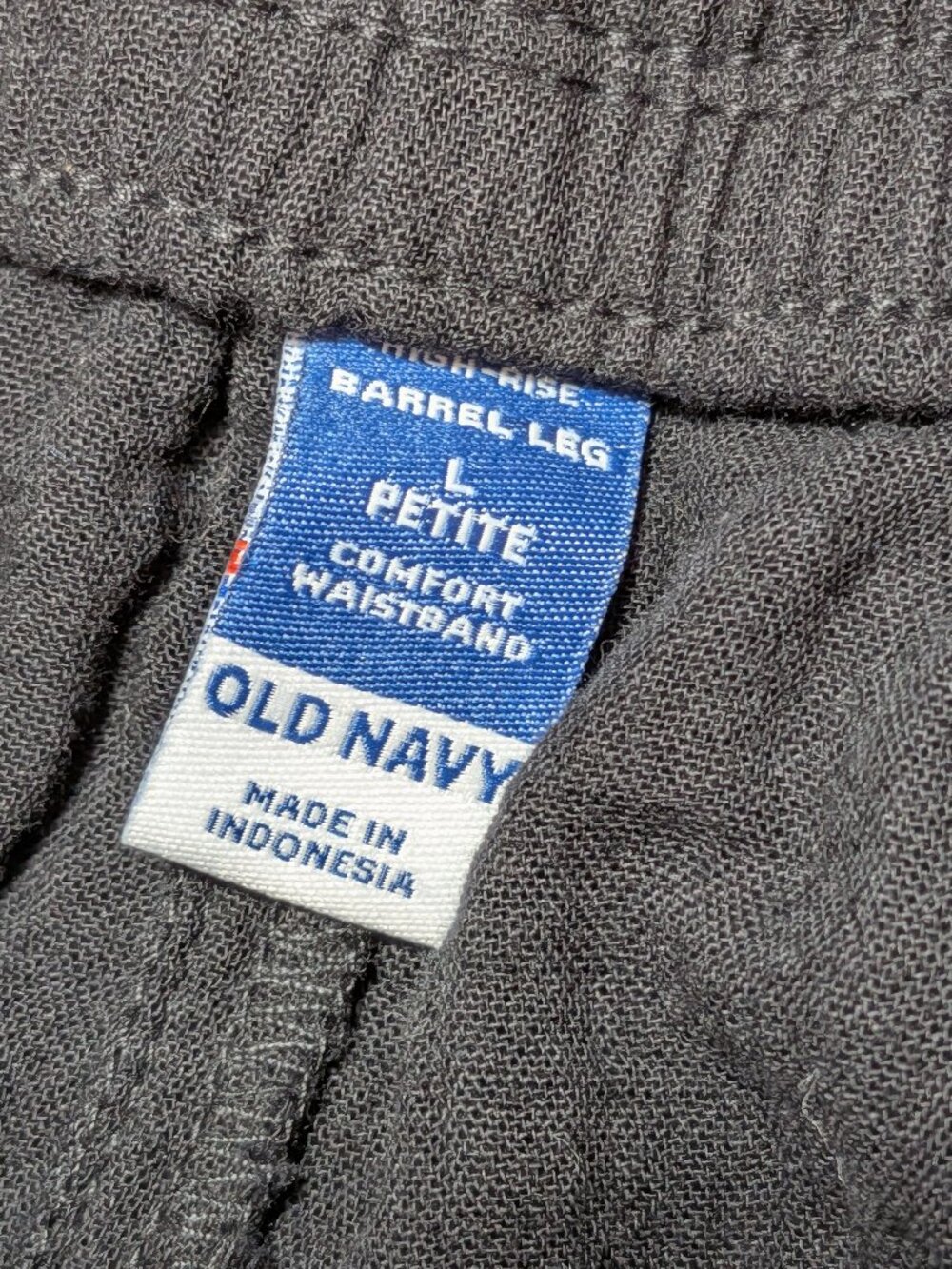 NWT Old Navy High-Waisted Crinkle Gauze Barrel Ankle Pants Black #880219 size LP - Picture 6 of 11